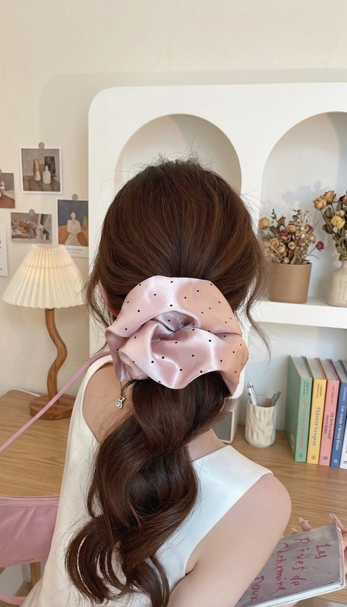 Signature Dot Satin Scrunchie